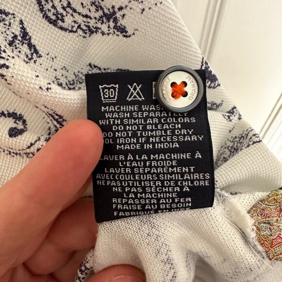 Robert Graham XL Blue/White Paisley Print Cotton Polo | Great Condition - Picture 8 of 9